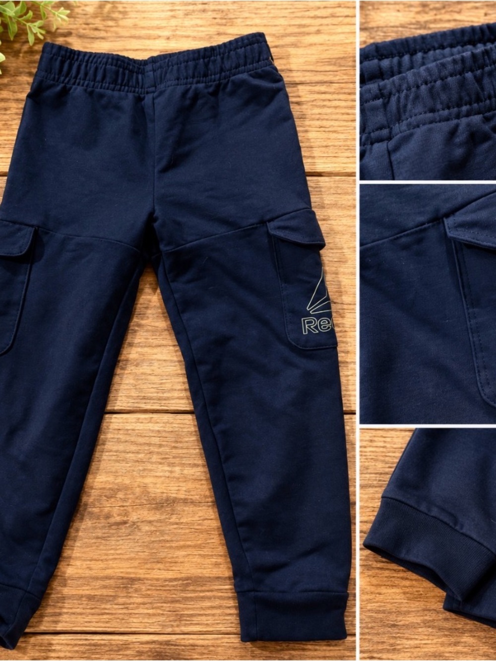 Reebok Navy Kids Cargo Sweatpants